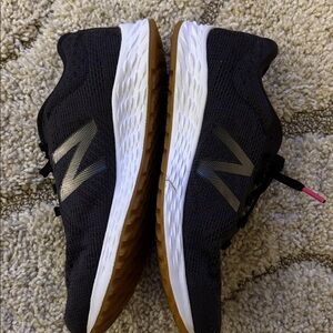 New Balance Black and White Sneakers with Gum Sole